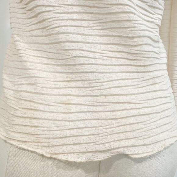 My Michelle Crochet Semi Sheer Lettuce Trim 90s Y2K Crepe Blouse Top Boho Medium - Picture 7 of 8